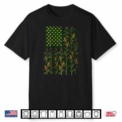 American Flag Corn Field Farmer Patriotic Shirt