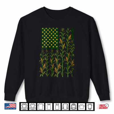 Sweatshirt American Flag Corn Field Farmer Patriotic Shirt