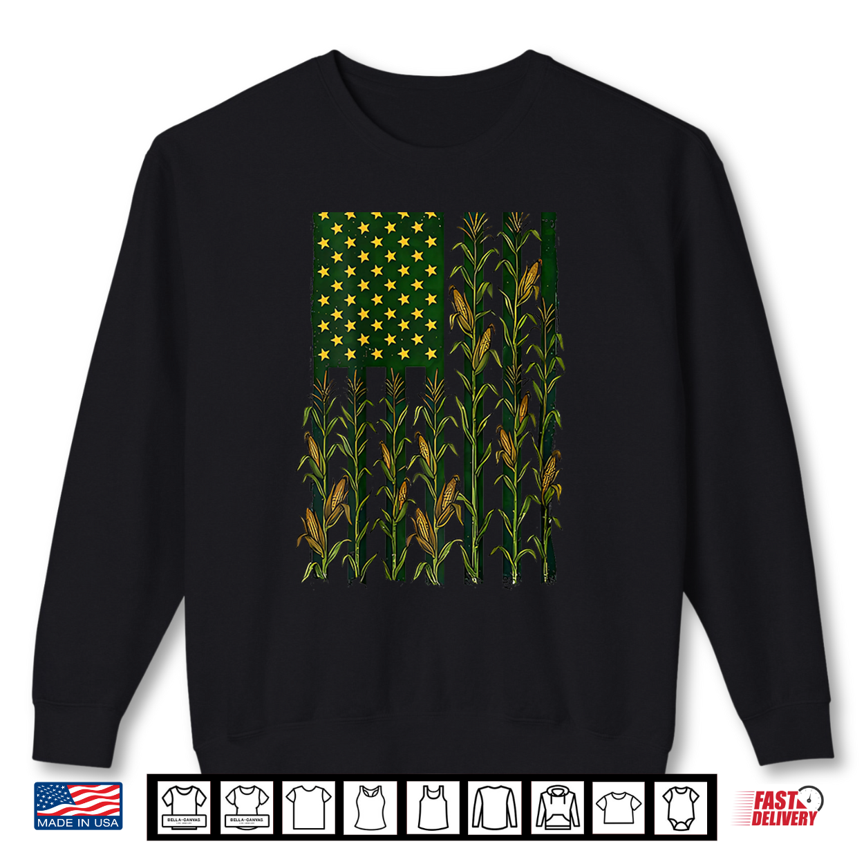 American Flag Corn Field Farmer Patriotic Shirt