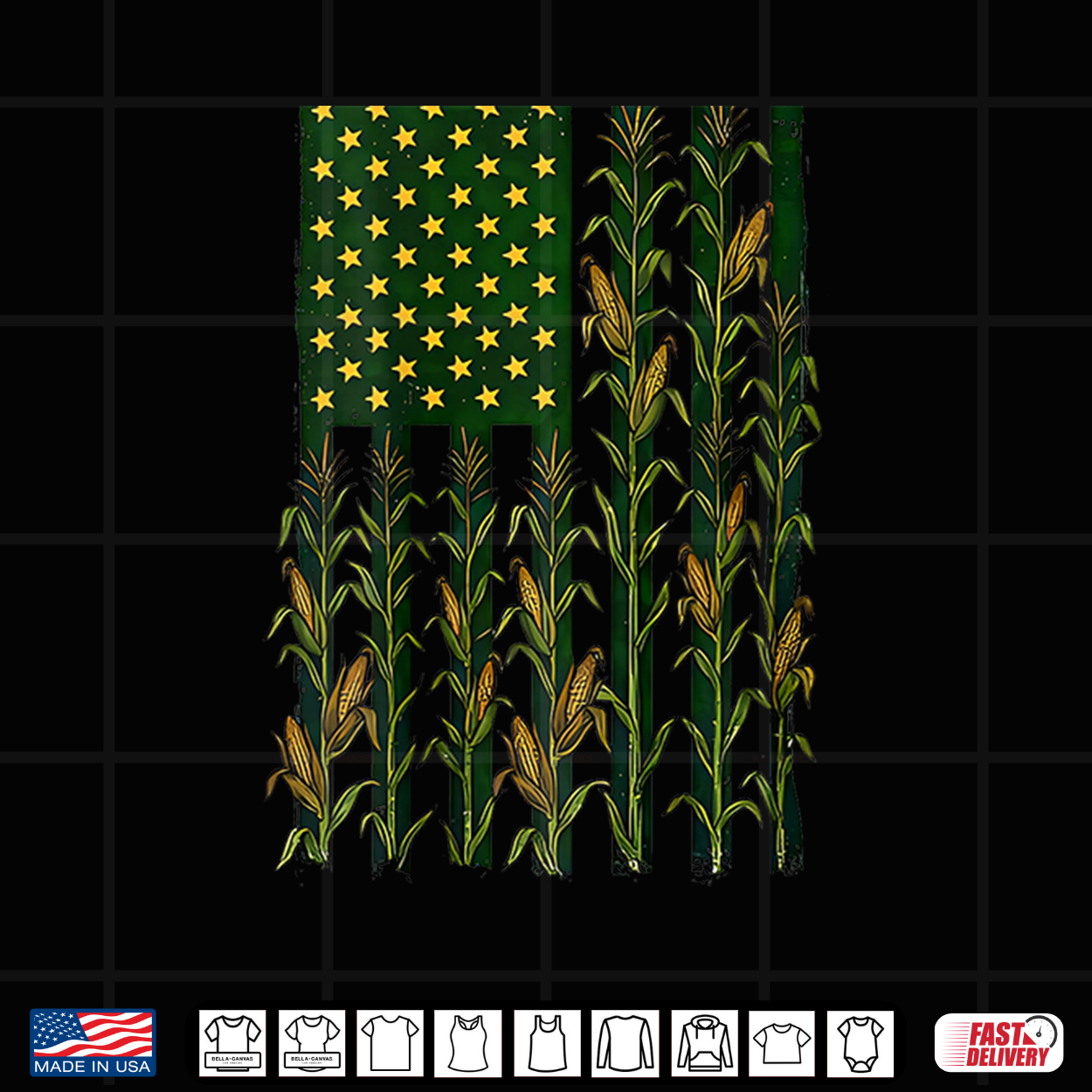 American Flag Corn Field Farmer Patriotic Shirt