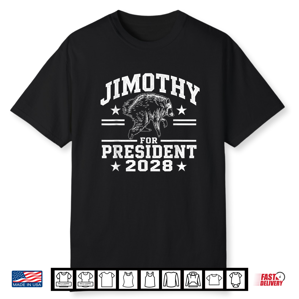 Jimothy For President Usa 2028 Viral Raccoon Meme Shirt