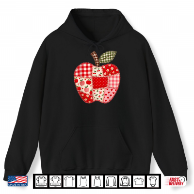 Hoodie Patchwork Preppy Apples Back To School Student Shirt