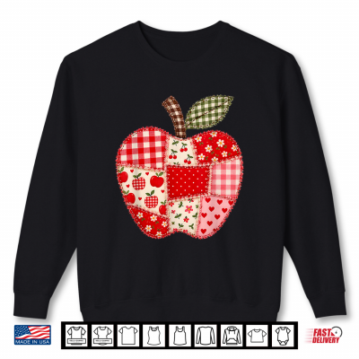 Sweatshirt Patchwork Preppy Apples Back To School Student Shirt