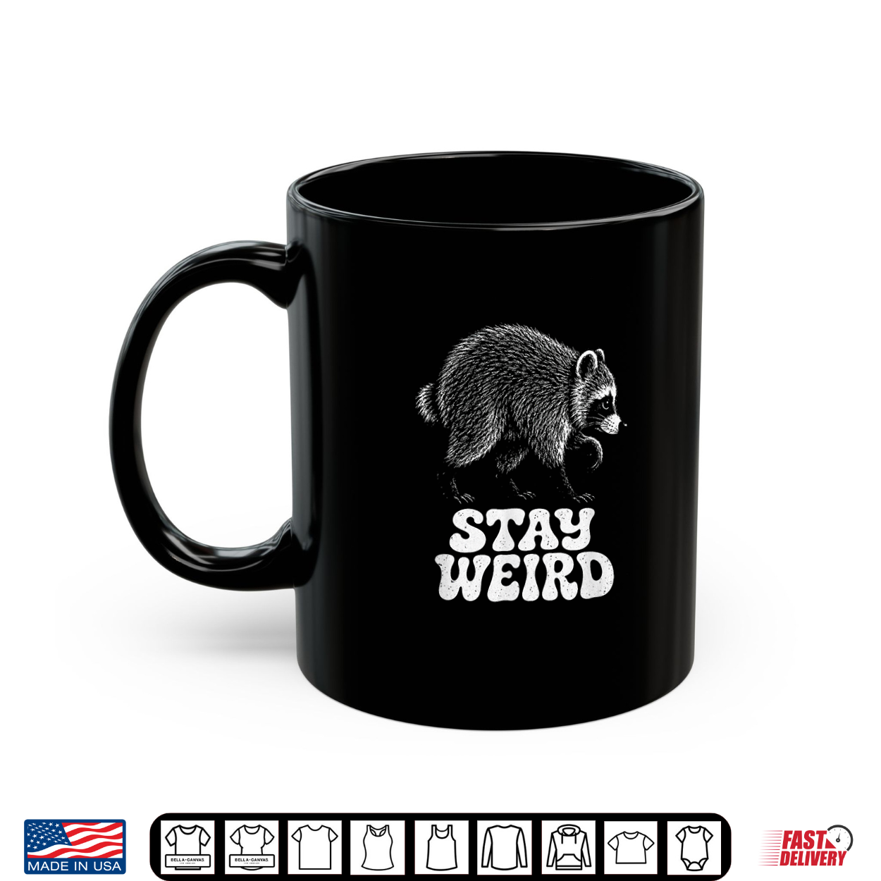 Stay Weird Raccoon Vintage Wildlife Lover Woodland Shirt