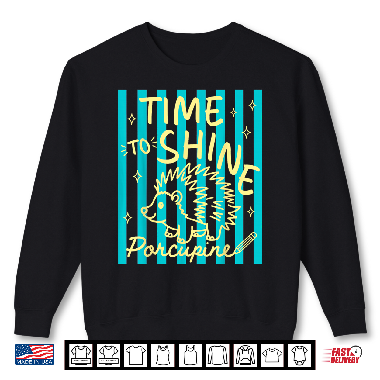 Time To Shine Porcupine Cute Student Teacher Back To School Shirt