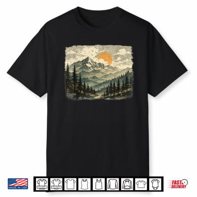 Vintage Mountain Landscape Distressed Wilderness Nature Shirt