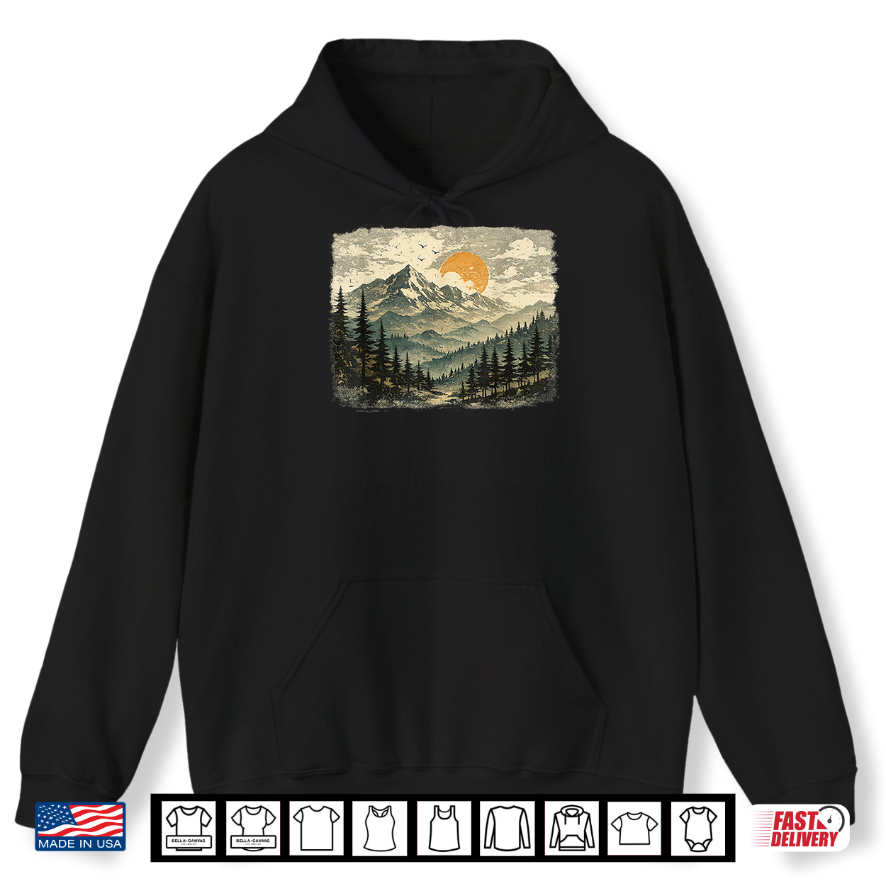Vintage Mountain Landscape Distressed Wilderness Nature Shirt