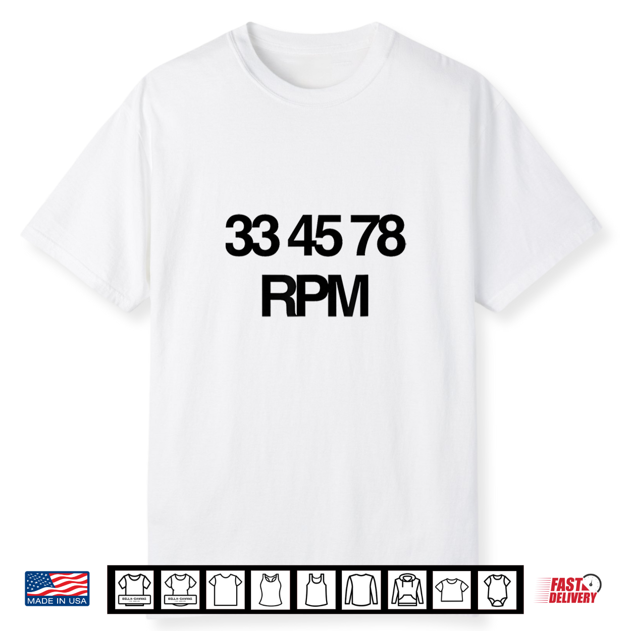 33 45 78 Rpm Music Vinyl Record Lovers Party Club Radio Djs Shirt