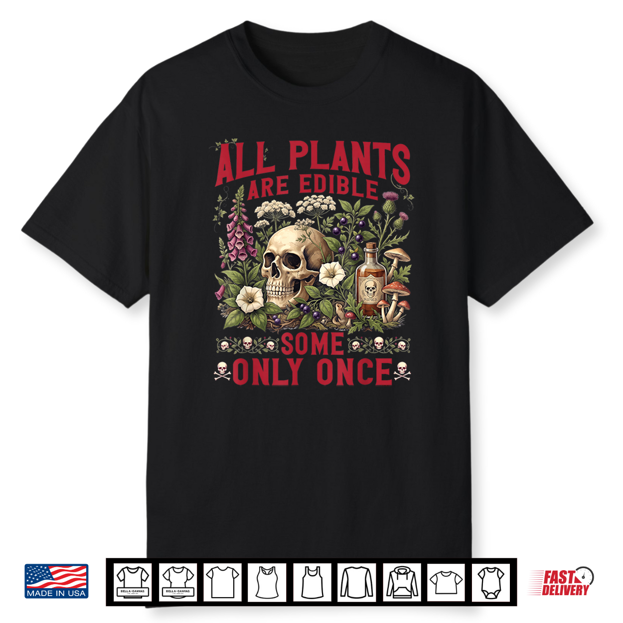 All Plants Are Edible Some Only Once Botany Gardening Shirt