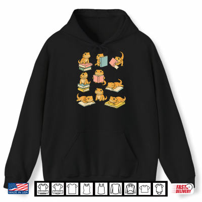 Hoodie Bearded Dragons Reading Books Shirt