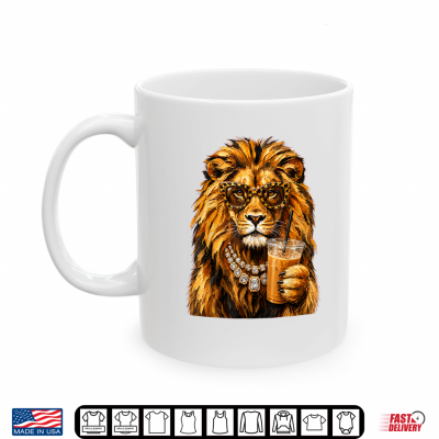 Mug Boujee Lion Glam Iced Coffee Glamorous Animal Lover Shirt