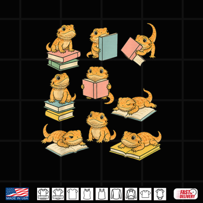 Design Bearded Dragons Reading Books Shirt