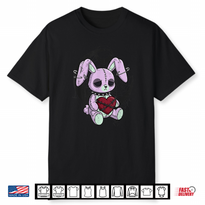 Creepy Cute Bunny Goth Heart Spiderweb Alt Pastel Rabbit Shirt