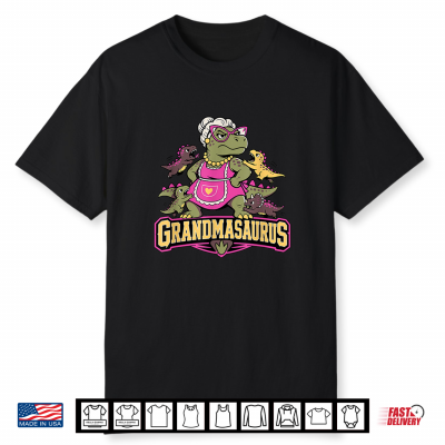 Grandmasaurus Fun Dinosaur Grandma With Little Dinos Shirt