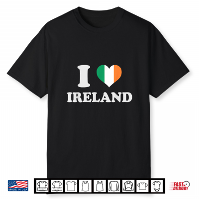 I Love Ireland Irish Pride Travel Rugby Humor Design Shirt