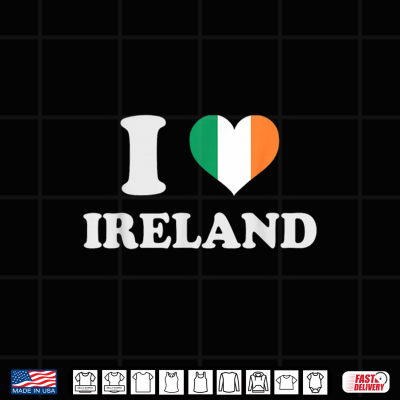 Design I Love Ireland Irish Pride Travel Rugby Humor Design Shirt
