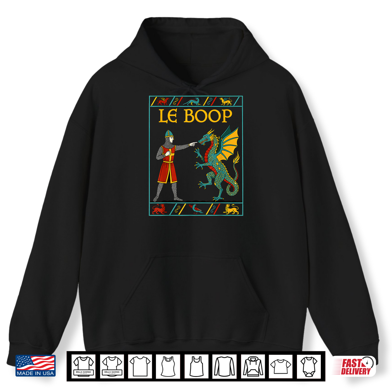 Le Boop Medieval Knight Dragon Fantasy Humor Shirt