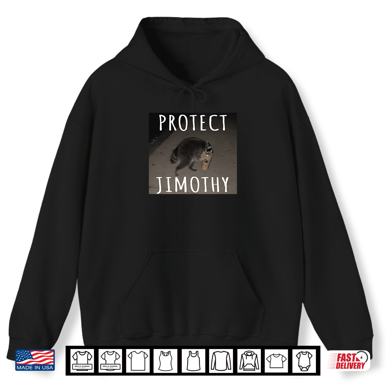 Protect Jimothy Trendy Raccoon Meme Iced Coffee Joke Shirt