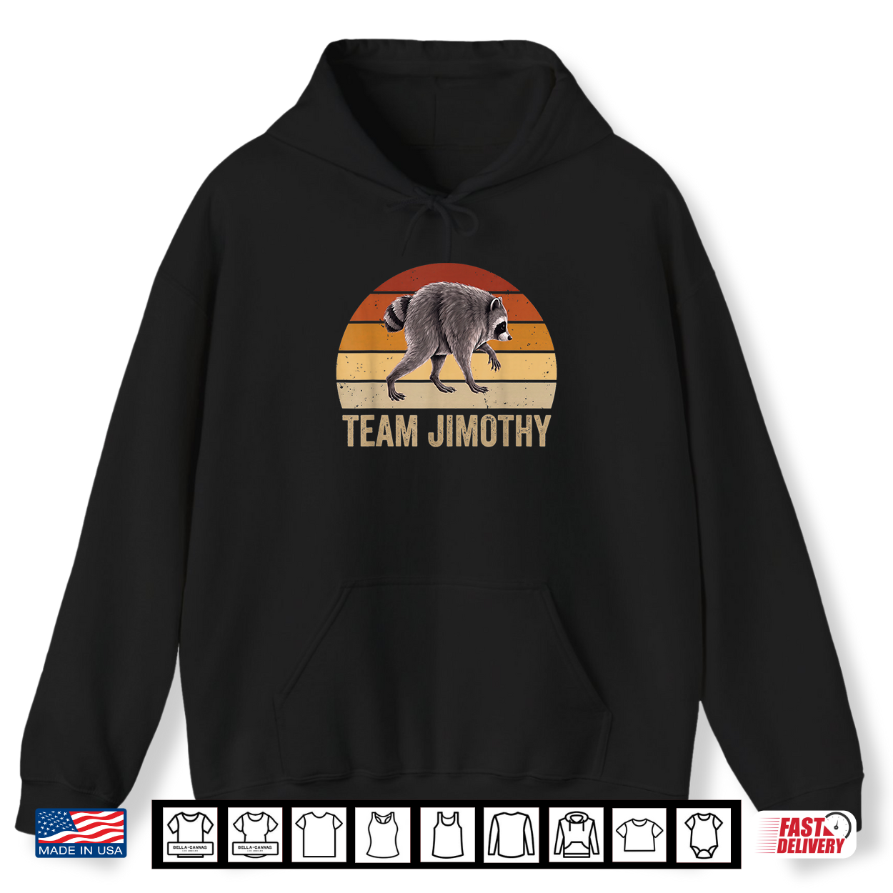 Team Jimothy Raccoon Viral Seattle Meme Retro Sunset Shirt