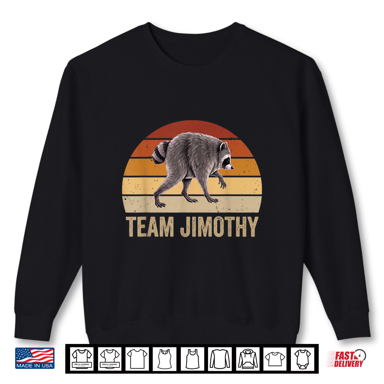 Team Jimothy Raccoon Viral Seattle Meme Retro Sunset Shirt