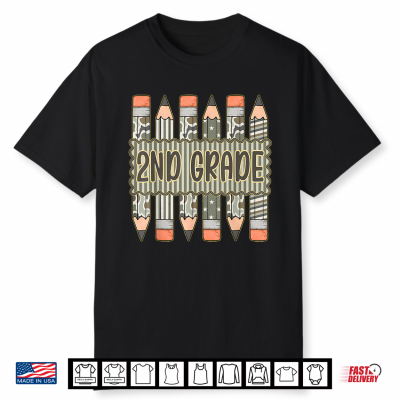 Camo Pencil 2Nd Grade Back To School Student Shirt