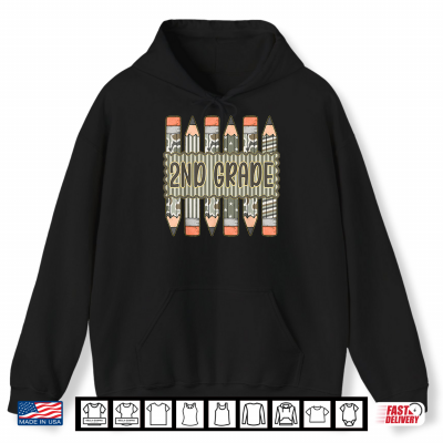 Hoodie Camo Pencil 2nd Grade Back To School Student Shirt