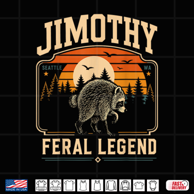Design Retro Jimothy Raccoon Seattle Meme Feral Animal Shirt 1
