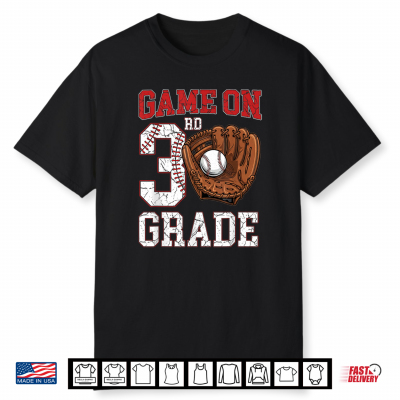 Game On 4Th Grade Back To School Baseball Drip Ice Cream Shirt