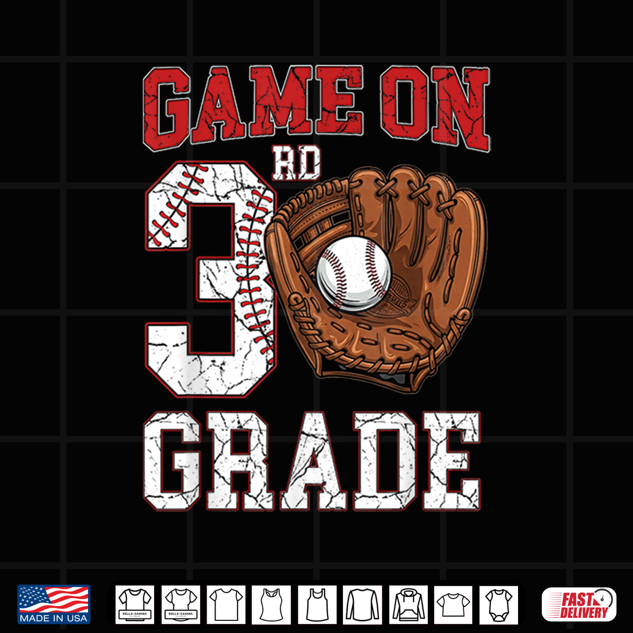 Game On 4Th Grade Back To School Baseball Drip Ice Cream Shirt