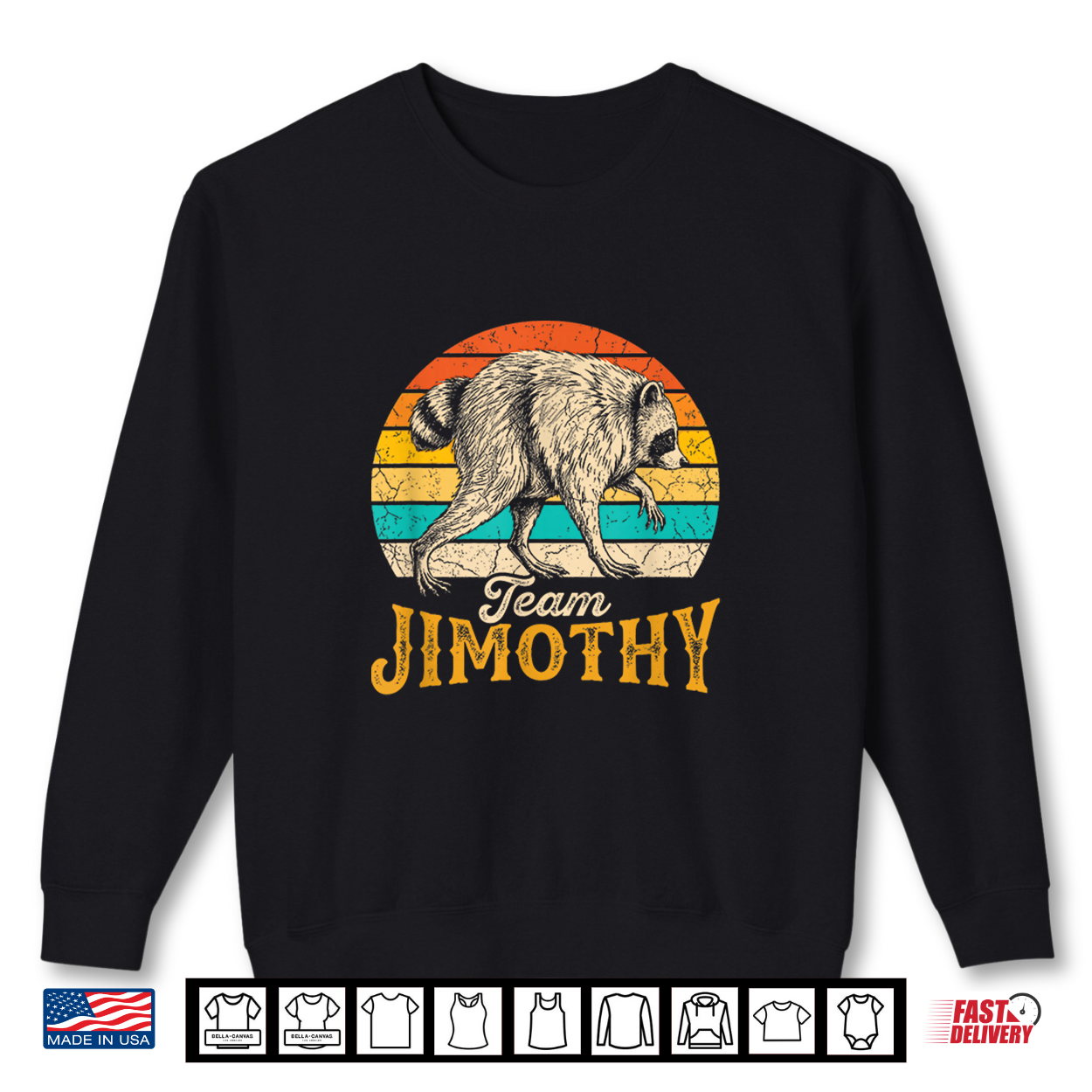 Jimothy Raccoon Team Retro Sunset Vintage Viral Meme Shirt