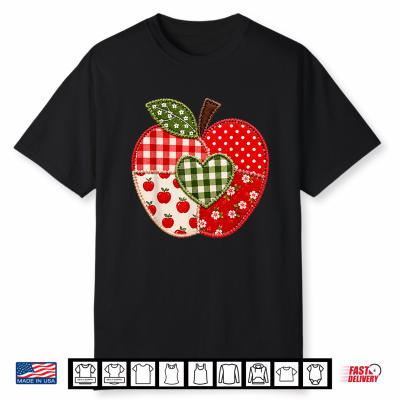 Cute Patchwork Preppy Apples Back To School Student Shirt