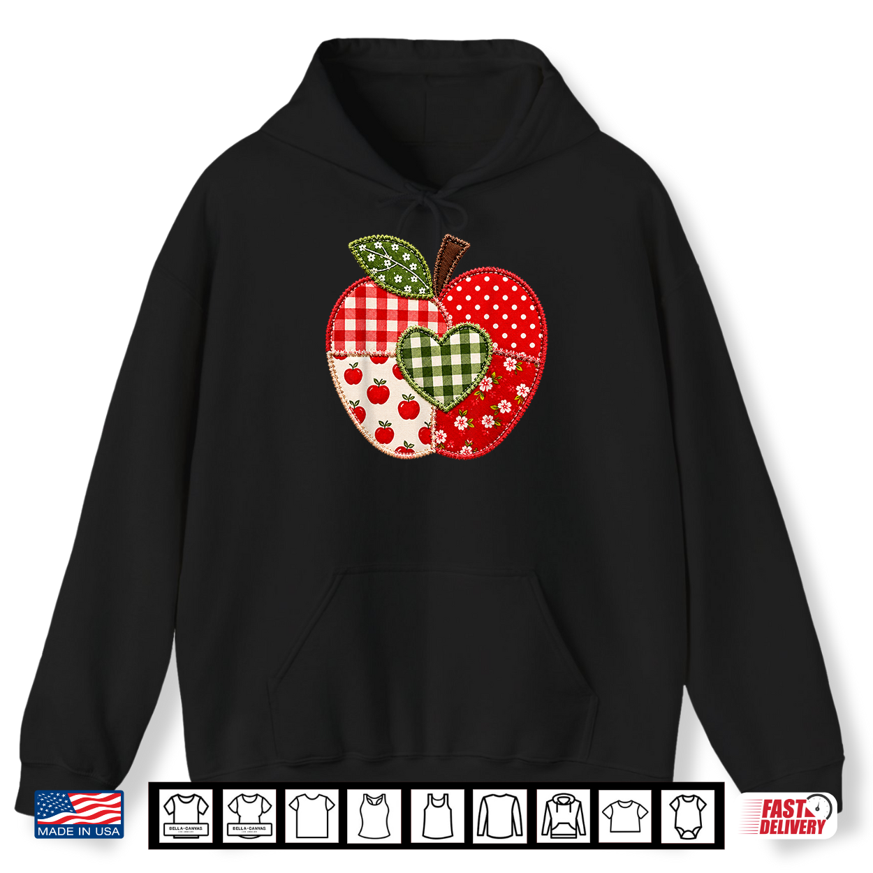 Cute Patchwork Preppy Apples Back To School Student Shirt