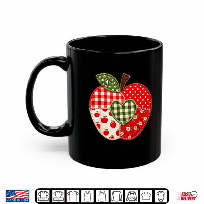 Mug Cute Patchwork Preppy Apples Back To School Student Shirt