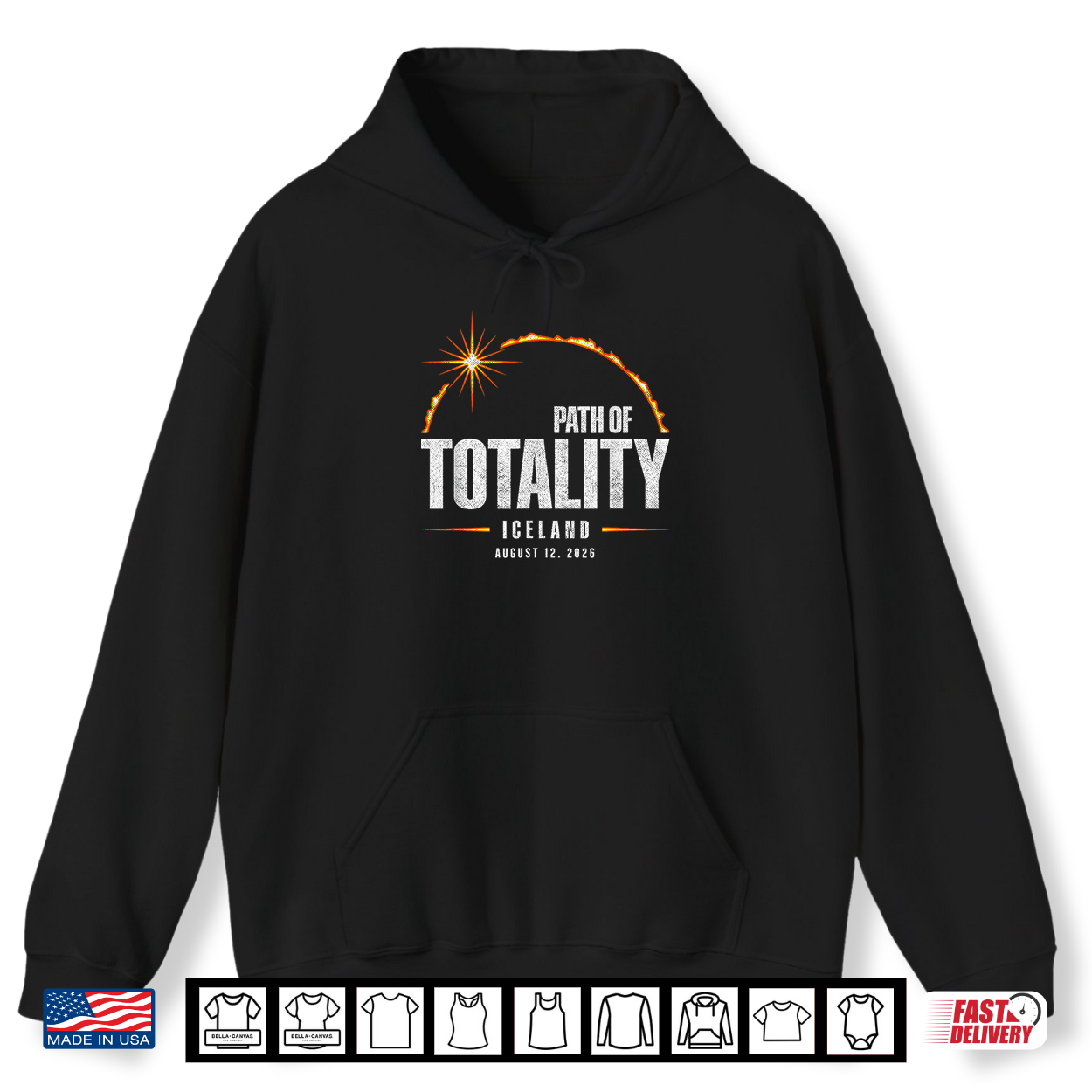 2026 Path Of Totality Souvenir Iceland Solar Eclipse Shirt