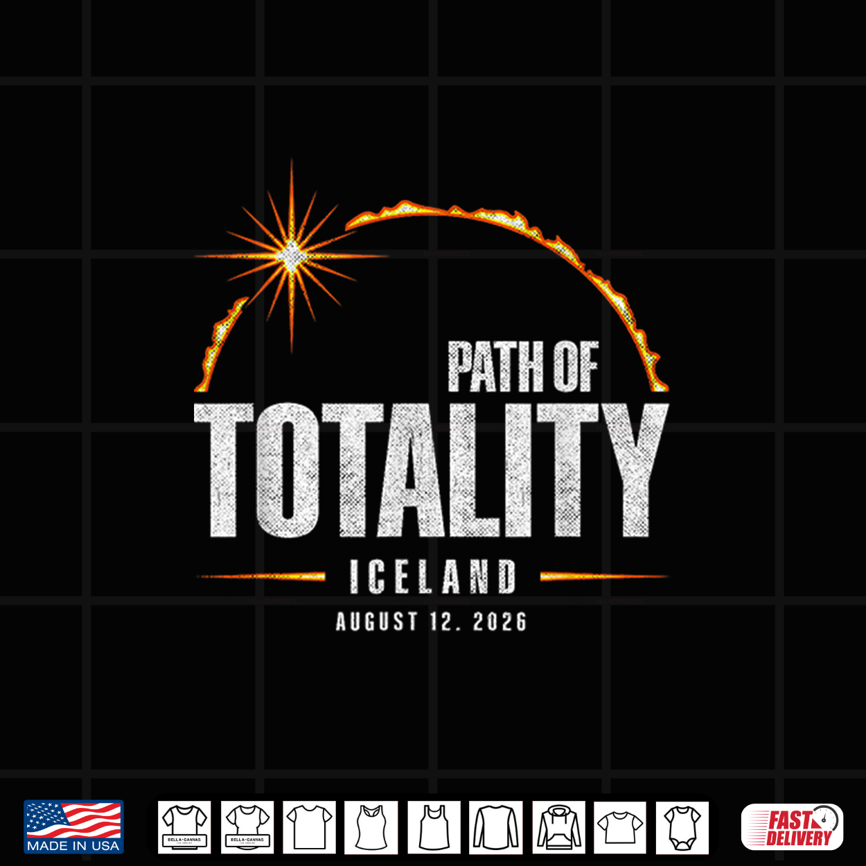 2026 Path Of Totality Souvenir Iceland Solar Eclipse Shirt