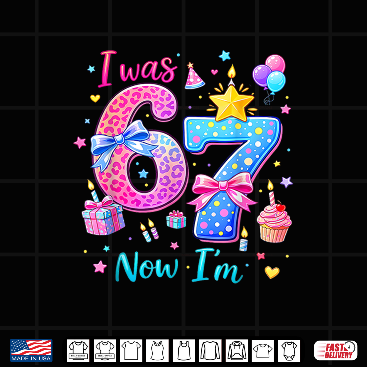 7Th Birthday Girls I Was 6 Now I’M 7 Girl Turning 7 Birthday Shirt