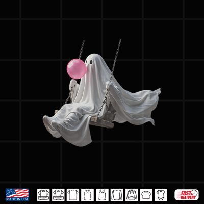 Design Adorable Ghost Swinging Blowing Bubble Gum Shirt