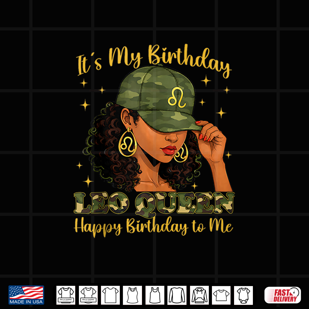 It’S My Birthday Leo Queen Black Woman Camo Shirt