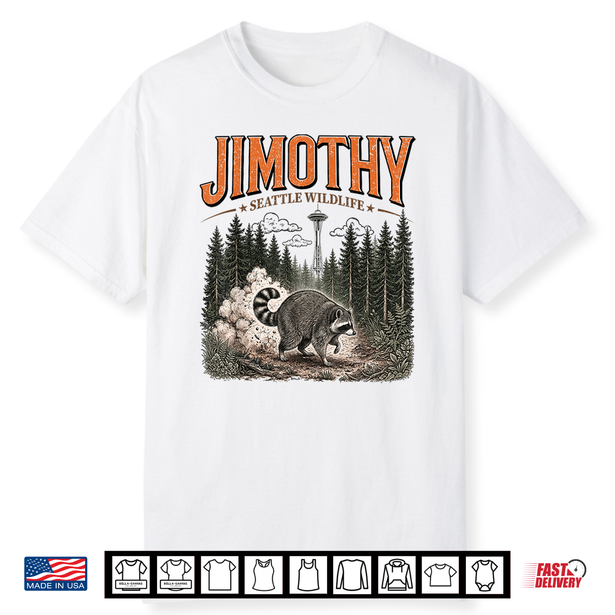 Jimothy Seattle Wildlife Raccoon Vintage Raccoon Lover Shirt