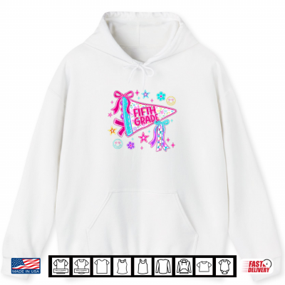Hoodie Pennant Flag Back to School 5th Grade Teacher Student Girls Shirt