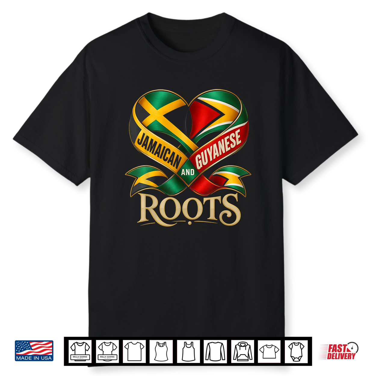 Toddler Half Jamaican Guyanese Flag Jamaica Guyana Men Women Shirt