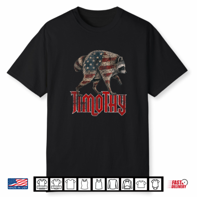 Vintage Raccoon Jimothy American Usa Flag Raccoons Fans Shirt