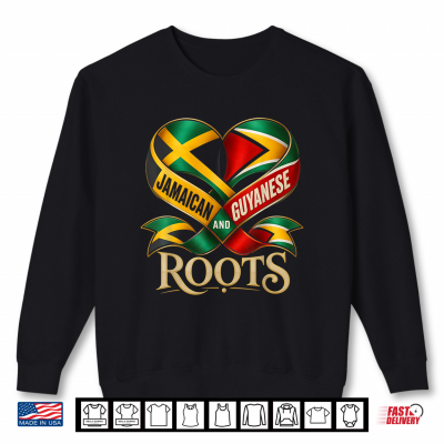 Sweatshirt Toddler Half Jamaican Guyanese Flag Jamaica Guyana Men Women Shirt