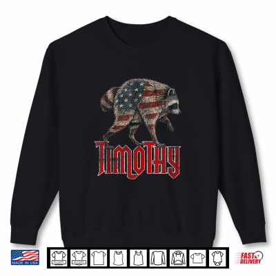 Sweatshirt Vintage Raccoon Jimothy American USA Flag Raccoons Fans Shirt