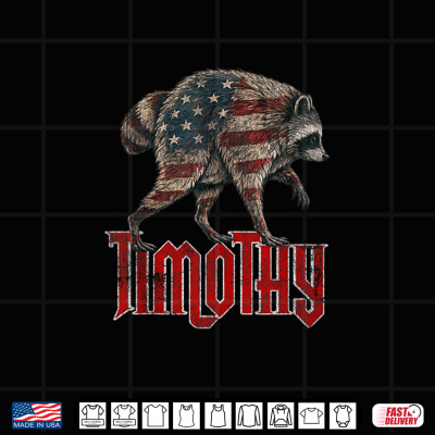 Design Vintage Raccoon Jimothy American USA Flag Raccoons Fans Shirt