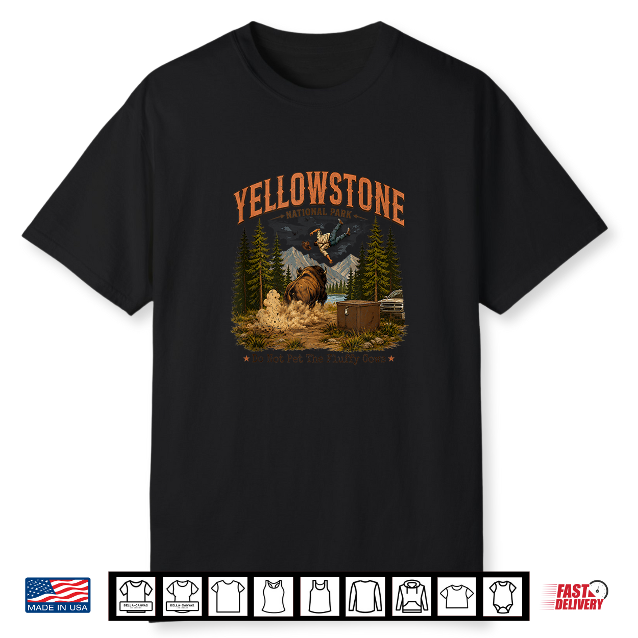 Yellowstone National Park Do Not Pet The Fluffy Cows Vintage Shirt