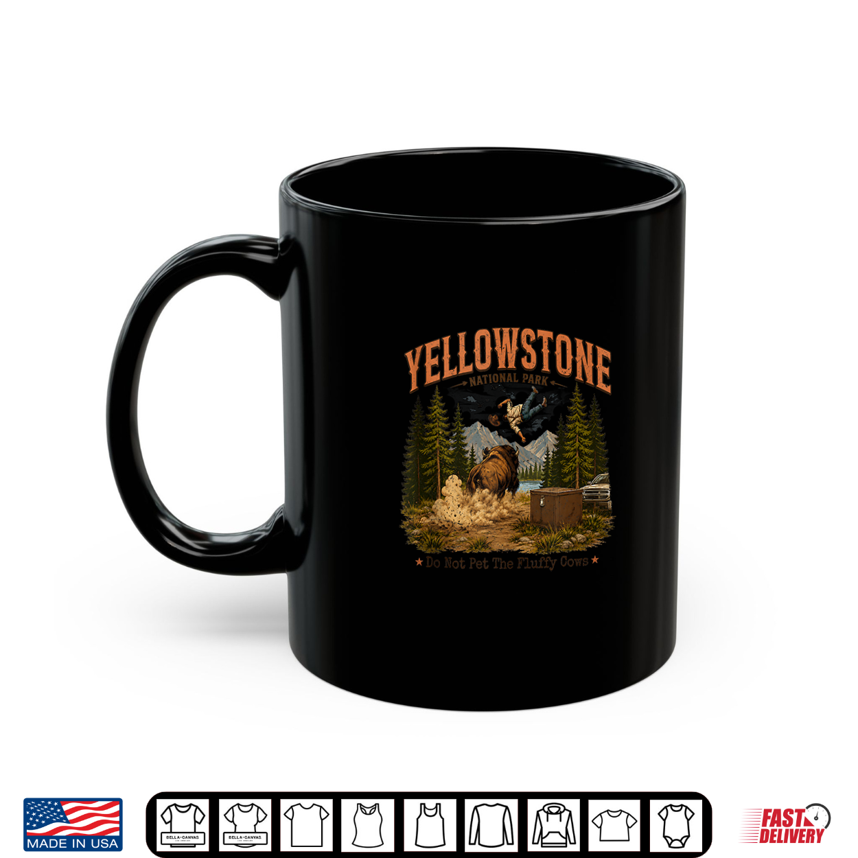 Yellowstone National Park Do Not Pet The Fluffy Cows Vintage Shirt