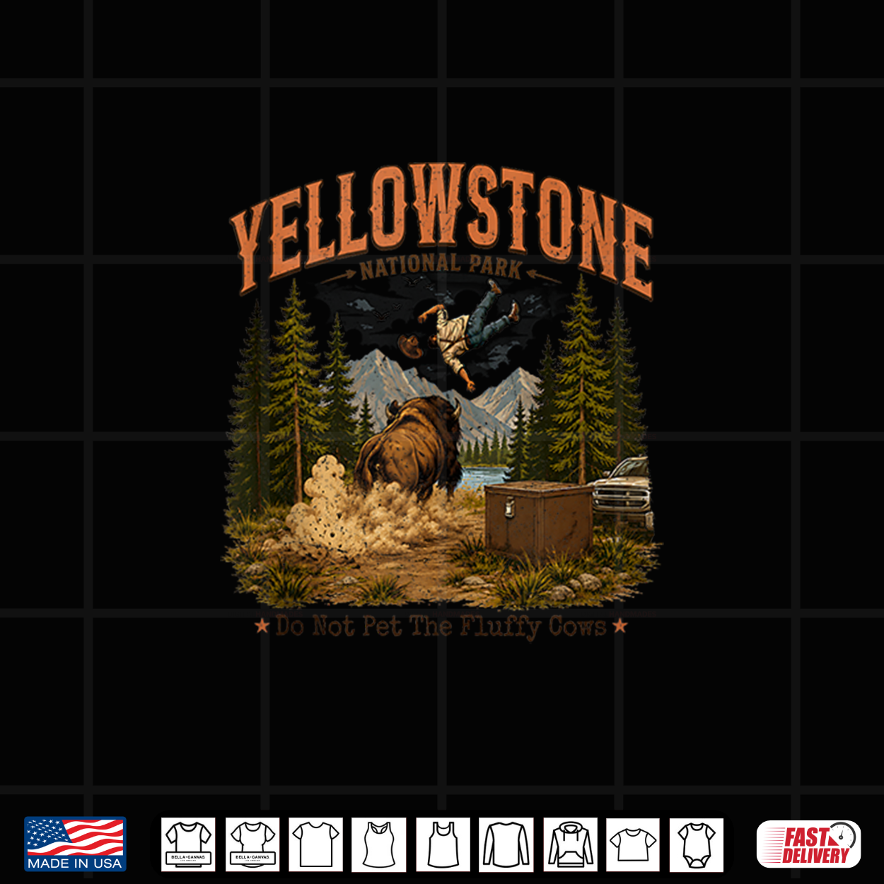 Yellowstone National Park Do Not Pet The Fluffy Cows Vintage Shirt
