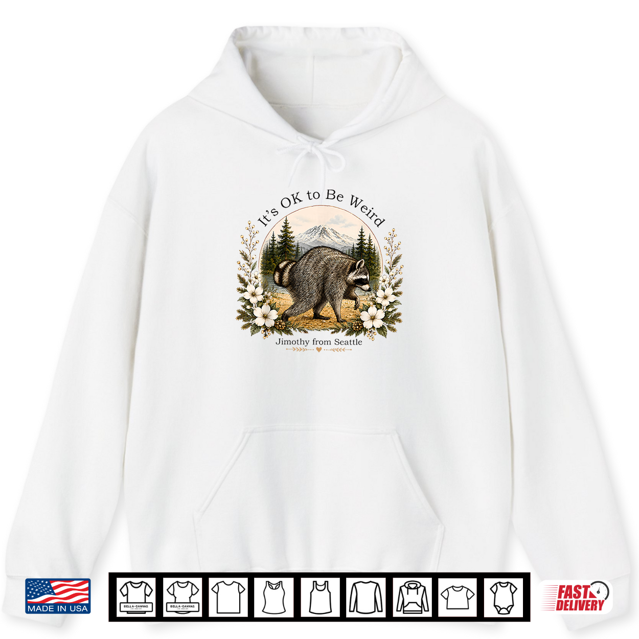 Cottagecore It’S Ok To Be Weird Jimothy Raccoon From Seattle Shirt