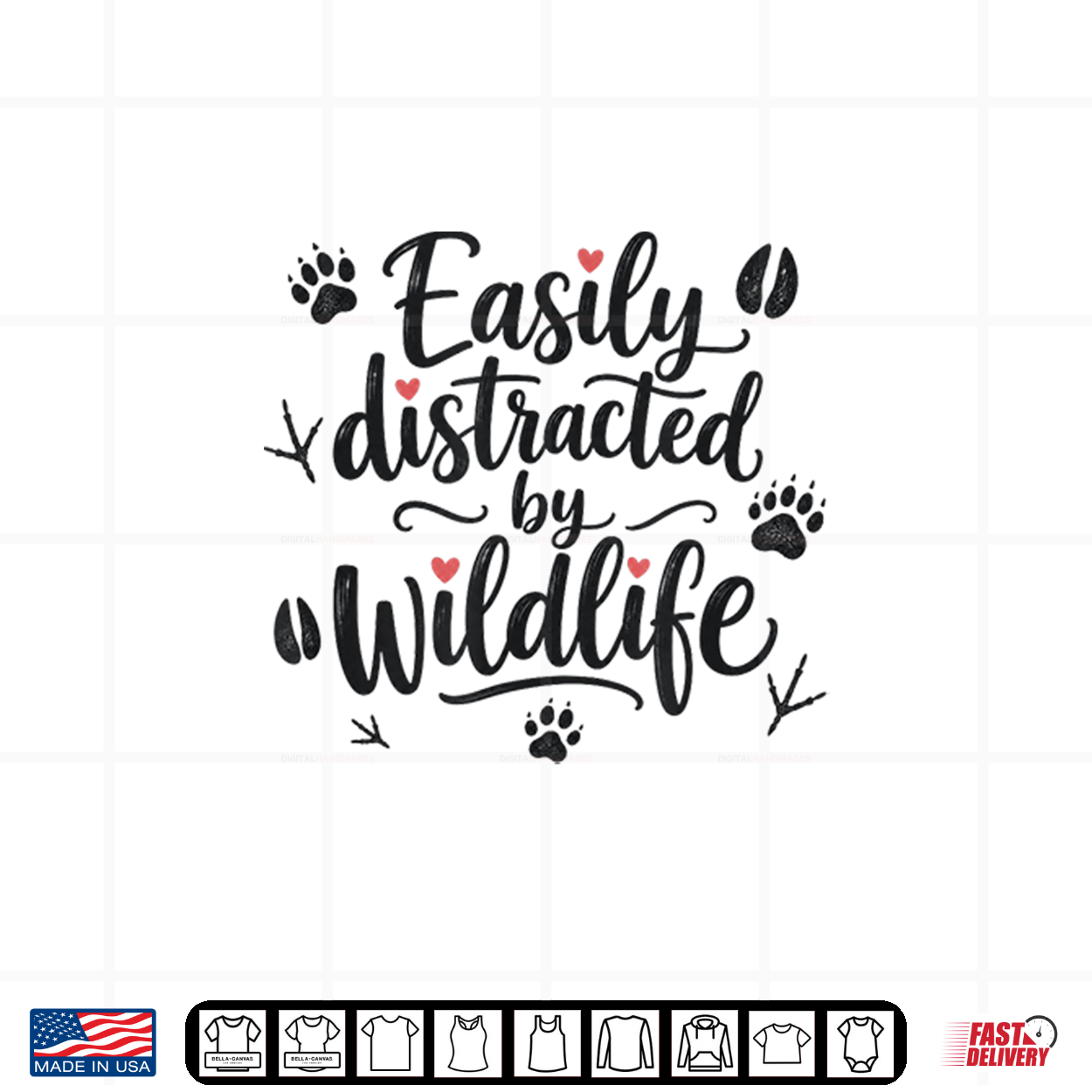 Easily Distracted By Wildlife Funny Nature Lover Hiking Shirt
